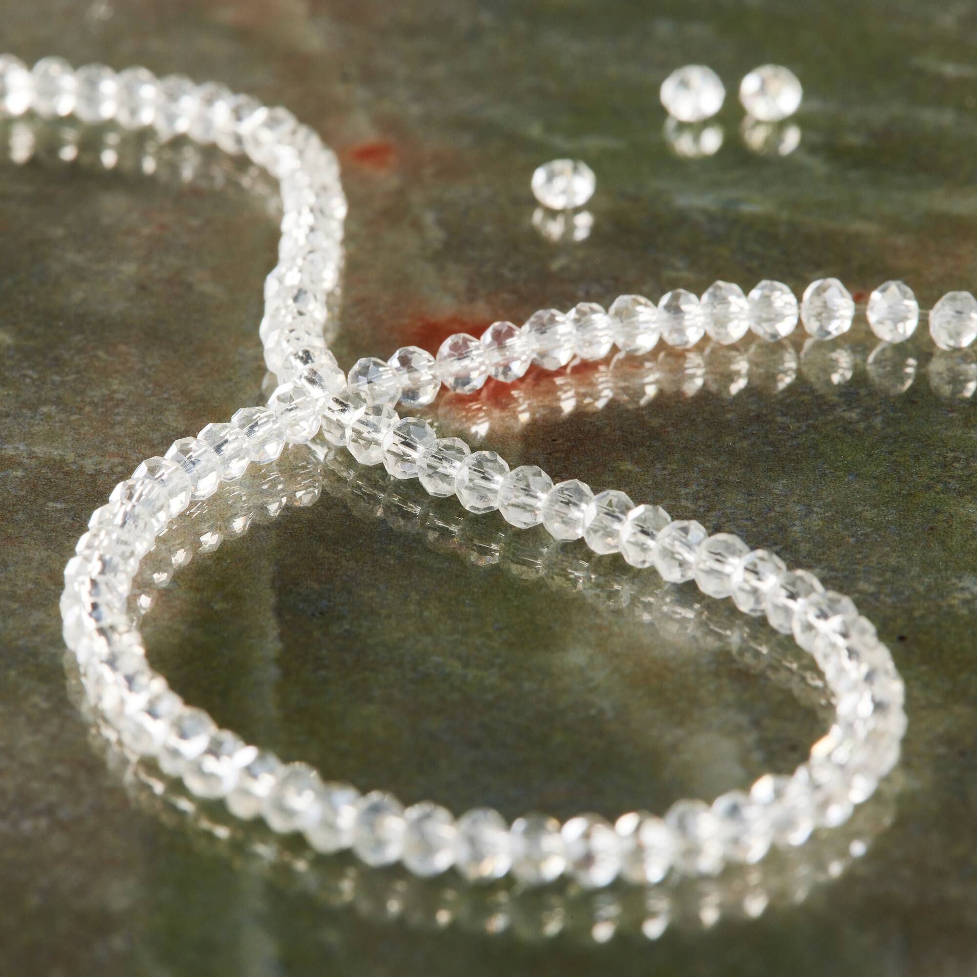 Crystal Faceted Glass Rondelle Beads, 3mm by Bead Landing™